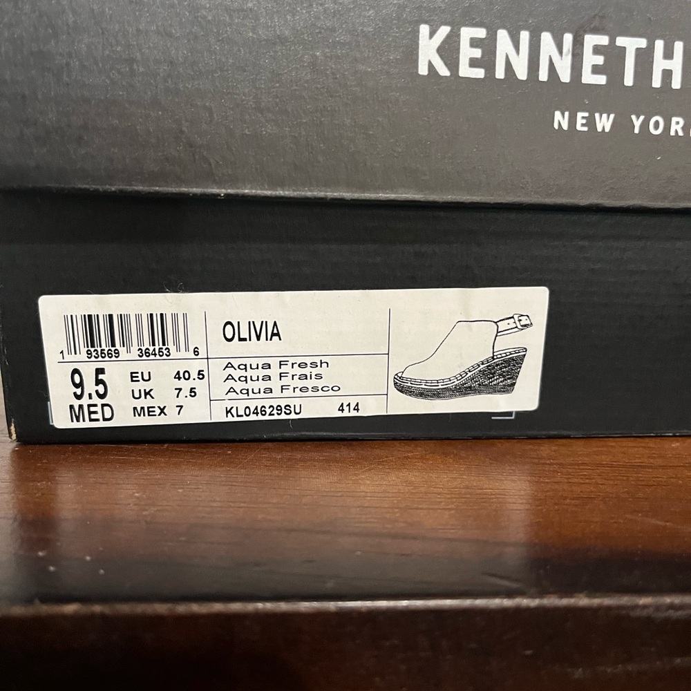 Kenneth Cole Olivia Espadrille Wedge - Aqua - Picture 2 of 7